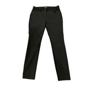 Eileen Fisher Contrast Charcoal Gray Black Skinny Pants Casual Luxury Sz 8 Women
